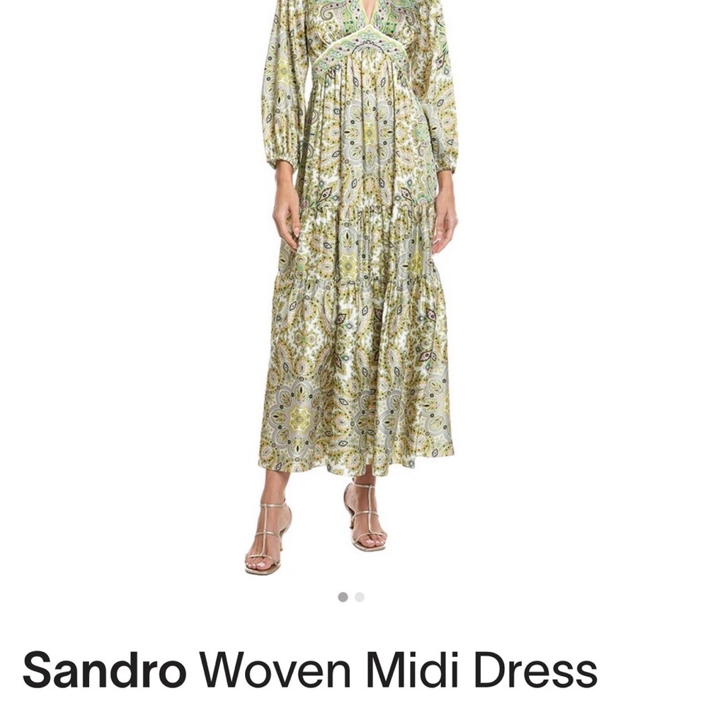 Elegant Paisley Long Sleeve Maxi Dress